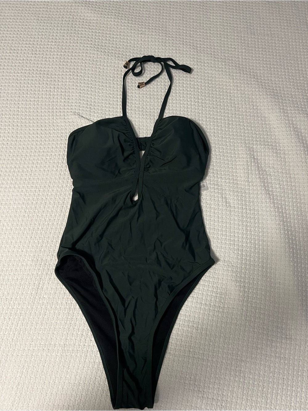 Cupshe Deep Green Halter One-Piece Swimsuit